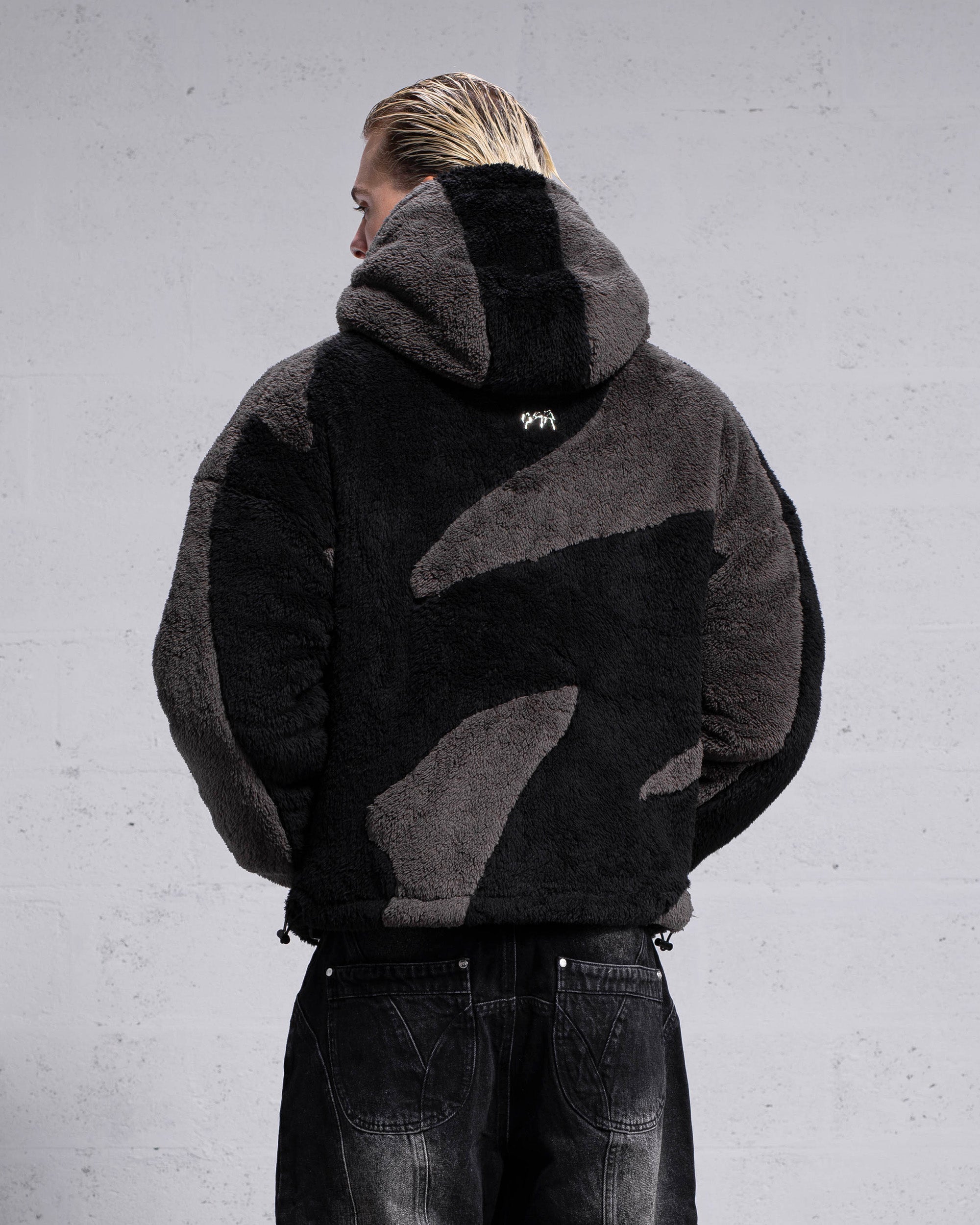 Flauschige Sherpa-Jacke – Schwarz
