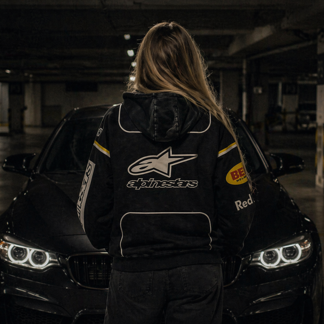 Washed moto inspired Hoodie