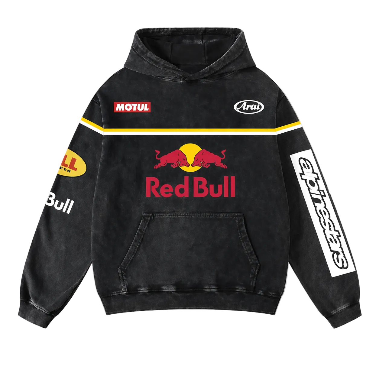 Washed moto inspired Hoodie